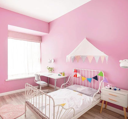 197"x17.7" Pink Wallpaper Solid Color Peel and Stick Wallpaper Pink Contact Paper Self-Adhesive Removable Wall Paper for Wall Covering Cabinet Countertop Vinyl Roll