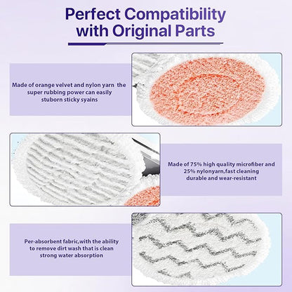 12 Pack S8001 S8201 S8000 S7001 Steam and Scrub Mop Pads for Shark S8001 S8201 S8000 S7001 S7201 S7005 S7000AMZ S7000 S7001TGT S7020 Steam & Scrub Steam Mop