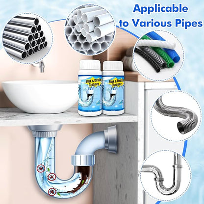 Pipeline Dredging Agent, 110g Drain Cleaner,Powerful Pipe Unclogger, Bathroom Sinks, Kitchen Sinks, Shower Pipes