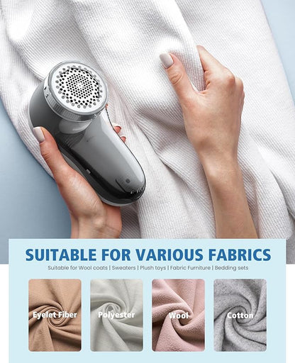 POPCHOSE Fabric Shaver, Lint Shaver for Clothing, Electric Lint Remover with 6-Leaf Blades, Sweater Shavers to Remove Pilling, Clothes Shaver for Couch, Furniture, Fuzz, Lint Ball, USB Rechargeable