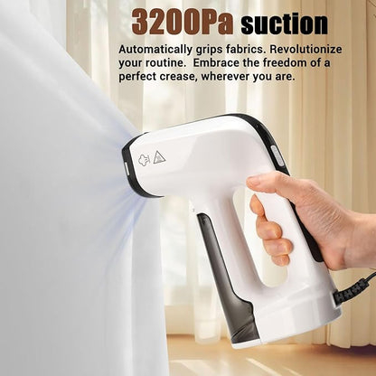 Vacuum Steamer for Clothes, 3200Pa Suction Handheld Clothes Steamer, Dual Mode, LED Display, Portable Travel Steamers for Clothes, Steaming & Ironing 2 In 1, 160ml Water Tank (for 110-120V) - White