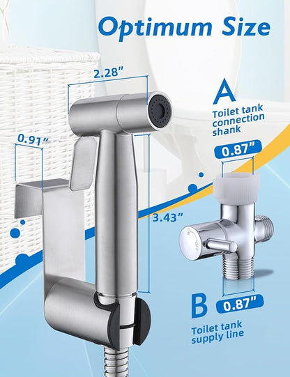 2 Packs BRITULIF Bidet Sprayer for Toilet, Hand Sprayer with Adjustable Jet Spray for Toilet Handheld Bidet Cloth Diaper Sprayer Set Muslim Shower Bidet Handheld-Easy to Install