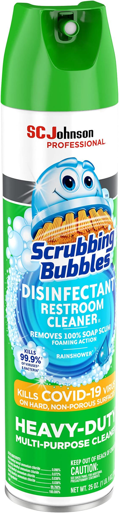 SC Johnson Professional, Scrubbing Bubbles Multi-Purpose Bathroom Cleaner Disinfectant Aerosol, 25 Fl Oz Pack of 12