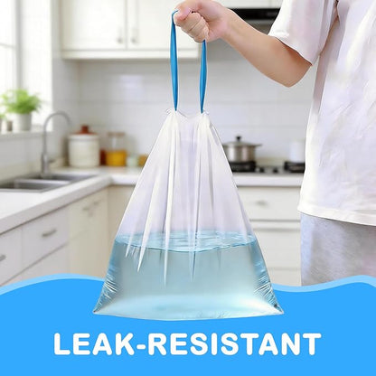 100Ct 4 Gallon Small Trash Bags, Blue Ocean Garbage Bags, Scented Trash Bags, Odor Resistant with Drawstring