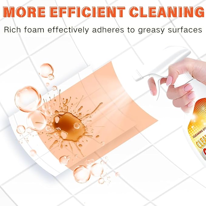 New Upgrade Kitchen Cleaner, Clean Up Kitchen Oil Stains Spray,Multi-Purpose Oils Stain Cleaner, Cleaning Spray For Home Kitchen(240ml/8.45oz)