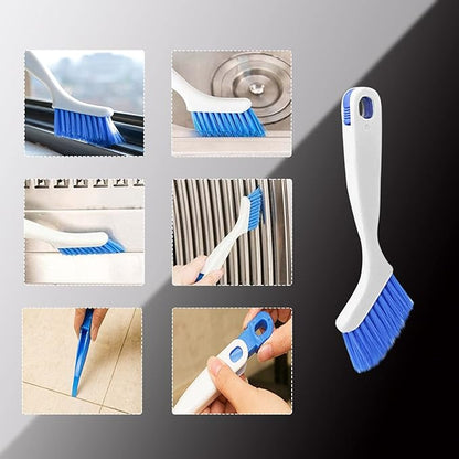 Scrub Brush Set of 2 PCS, 2024 New Cleaning Shower Scrubber with Durable Bristles, Grout Cleaner Brush, Scrub Brushes for Cleaning Bathroom, Shower, Tile, Kitchen, Floor, Bathtub