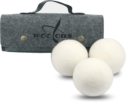 Wool Dryer Balls-XL 3 & 6 Pack Natural Reusable Organic Handmade New Zealand Sheep Wool Tumble Laundry Dryer Ball-Alternative to Dryer Sheets, Reduce Wrinkles and Cut Drying Time (3)