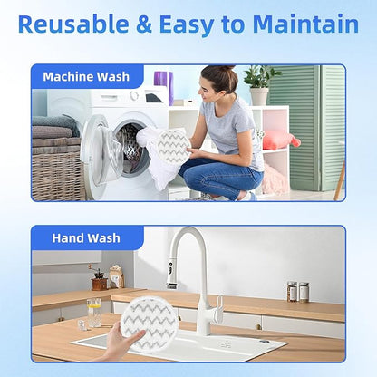 VIEWALL Steam Mop Pads Replacement for Shark S8000 S8001 S8002 S8200 S820 S8201 S7001 S7201 S7000 S7005 S7020 S7001 S7020 7001 S7201 7003 Steam Scrub, Dirt Grip Soft Washable Scrub Pads 8 Pack