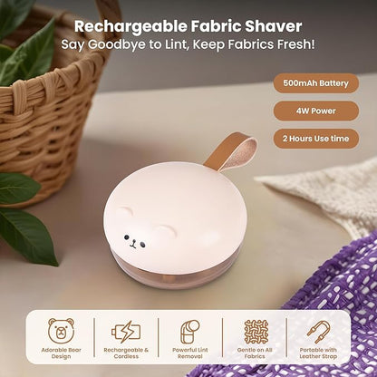 Rechargeable Fabric Shaver for Clothing | Electric Lint Remover for Clothes | Portable Sweater Shaver | Pilling Remover for Clothes with 500MAH Battery, 6 Rotary Blades & Large lint Collector