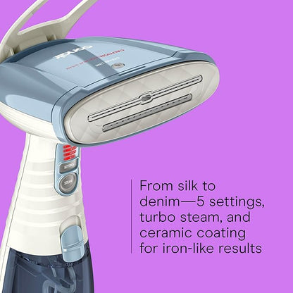 Conair Handheld Garment Steamer for Clothes, Turbo ExtremeSteam 1875W Fabric Clothes Steamers, Hand Steamer for Clothes, Portable Handheld Garment Steamers for Clothes, Handheld Steamer, Blue