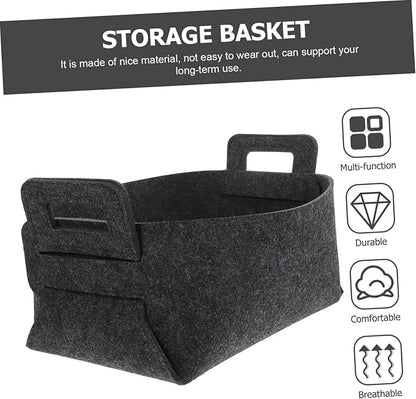 Foldable Laundry Basket with Felt Capacity Laundry Organizer for Household Clothes Storage Portable Dirty Clothes Hamper Dark Gray