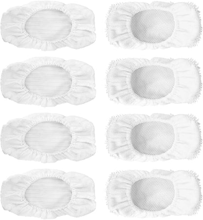 Microfiber Steam Mop Pads Replacement Compatible with Oreck Steam Mop STEAM100 / STEAM100LRH, Washable Reusable Steam Mop Covers Bonnets for Hardwood Floor Cleaning (8 Pack)