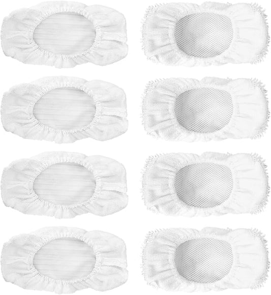 Microfiber Steam Mop Pads Replacement Compatible with Oreck Steam Mop STEAM100 / STEAM100LRH, Washable Reusable Steam Mop Covers Bonnets for Hardwood Floor Cleaning (8 Pack)