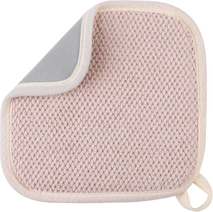 GeeRic Microfiber Dish Drying Mat, Super Absorbent Kitchen Dish Drying Pad for Mother's Day, Reversible Gift Mats for Countertop, 7 * 7 inch Beige