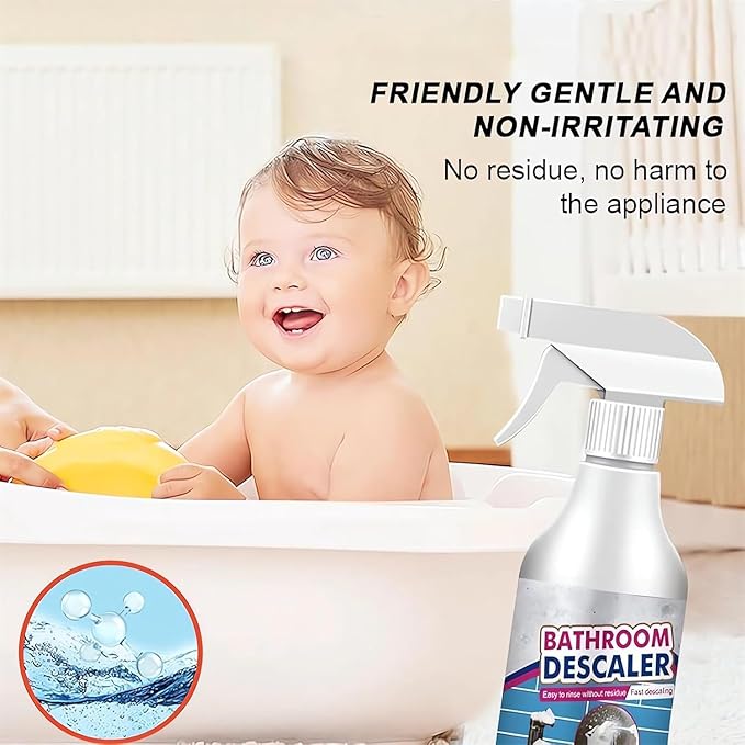Bathroom Descaler Foam Cleaner Spray, Descaler Stubborn Stains Cleaner Foam Bathroom Toilet, 2024 New Foaming Bathroom Shower Bleach Cleaner Spray Foam Glass Cleaner for Kitchen Cleaning (1)