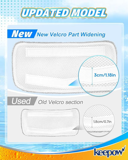 KEEPOW Steam Mop Pads Compatible with Mxnsewr Steam Mop, Compatible with GorFanty Steamer Mop GF-6610B/GF-6610, Fit for Neugo Steam Mops NE033, 4 Pack Spiral Microfiber Steam Mop Replacement Pads