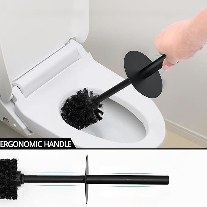 White Floral Branches Design Resin Toilet Bowl Brush and Holder Set, Elegant Bathroom Cleaning Tool with Durable Bristles, Compact and Functional
