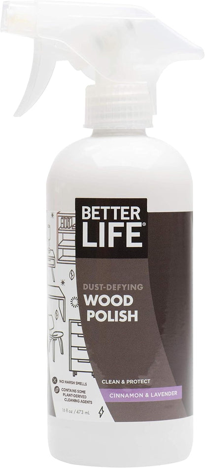 Better Life Natural Wood Polish, Cinnamon and Lavender, 16 Ounce, 24195