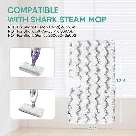4 Pack S3501 S3601 Steam Pocket Mop Pads for Shark S3500 Series S3501 S3601 S3550 S3901 SE450 S3801CO S3601D S2901 S2902 Steam Mop Pads Washable