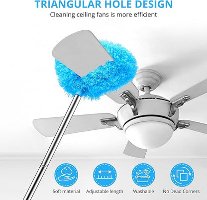 SetSail Ceiling Fan Cleaner Duster, Microfiber Ceiling Fan Duster with Extension Pole 13 to 47 Inch Washable Ceiling Fan Blade Dusters for Cleaning