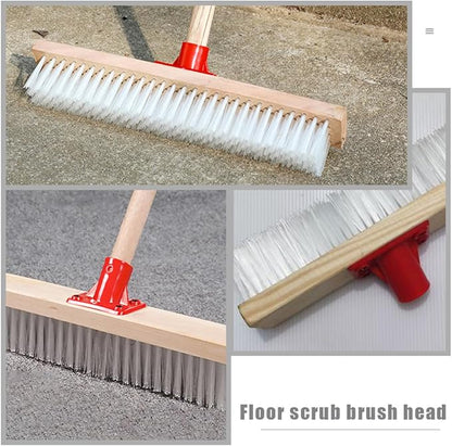 BESPORTBLE Hard Bristle Floor Scrub Brush with 40cm Long Handle, Sturdy Nylon Decking Brush for Patio, Bathroom, Outdoor and Carpet Cleaning