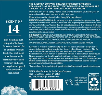 Caldrea Linen and Room Spray Air Freshener, Made with Essential Oils, Plant-Derived and Other Thoughtfully Chosen Ingredients, Basil Blue Sage, 16 oz, 2 Pack