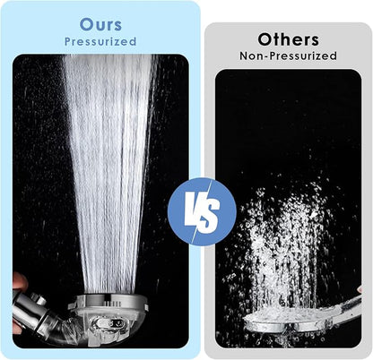 High Pressure Handheld Shower Head with Filter, Shower Head Kits with Hose and Bracket, Hard Water Softener Water Purifying Filtered Showerheads with Filter Beads