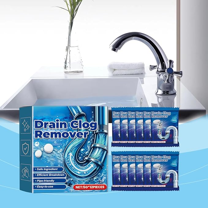 Quick-Dissolving Drain Clog Remover,Fish-Shaped Quick-Dissolving Drain Clog Remover,Sink Cleaner for Kitchen Bathroom,shower cleaner, dissolver,toilet remove (1pc)