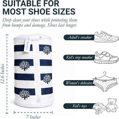 Bluehome Shoe Washing Machine Bags (2-Pack) – Protective Mesh Laundry Bags for Shoes, Includes Sneaker Brush
