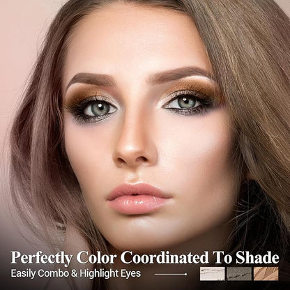 Neutral Eyeshadow Stick Makeup 6PCS Set, Metallic Shimmer Matte Cream Eye Shadow Eyeliner Brightener Pencil Crayon - BROWN LATTE