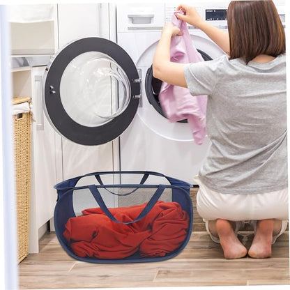 Cabilock Large Foldable Laundry Hamper Basket with Handles Collapsible Mesh Clothes Storage Bin for Bedroom Bathroom Nursery and Laundry Smooth Surface Portable Organizer for Clothes