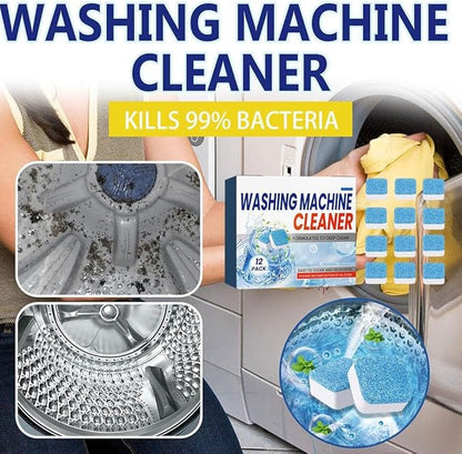 Washing Machine Cleaner Descaler - 12 Pack Deep Cleaning Tablets for Front Loader & Top Load Washer, Clean Inside Drum and Laundry Tub Seal, Bulk 6 Months Supply ﻿