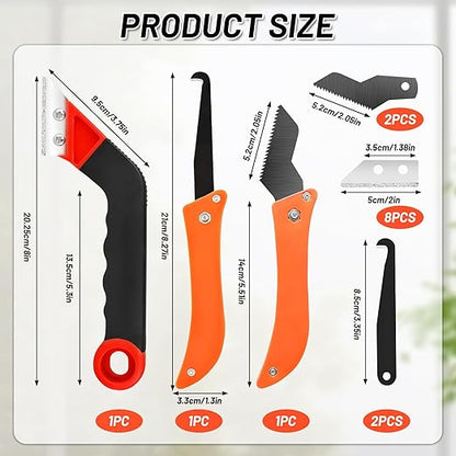 15pcs Grout Removal Tool with Upgraded Handle & 8 Blades Grout Saw Kit Effortless Tile Grout Cleaner for Bathroom, Shower, Floor Repair