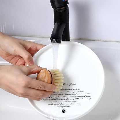 12 Pcs Bamboo Dish Brush Replacement Heads, Natural Sisal Bristle Refills, Eco Friendly Compostable Scrubber Heads for Cleaning Kitchen Utensils