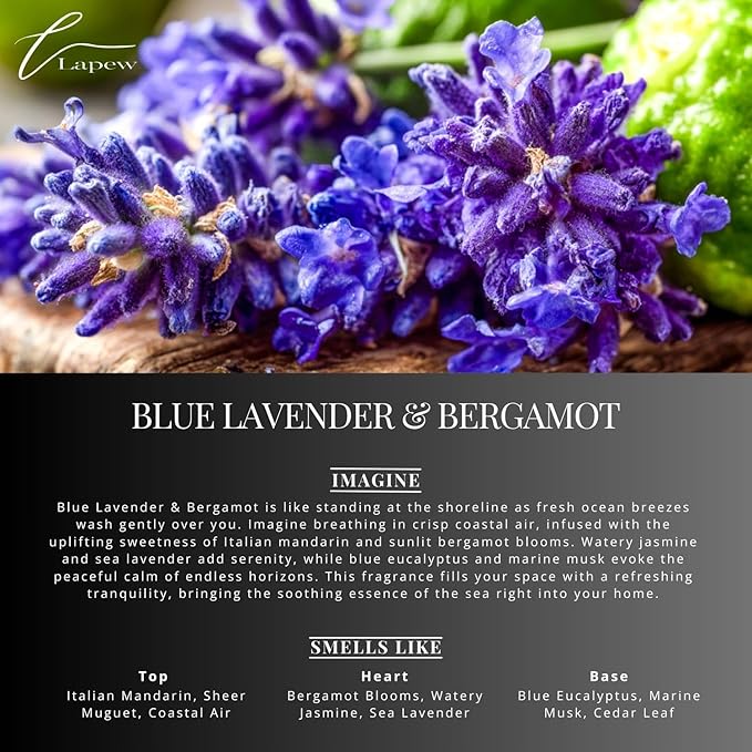 Lapew Room & Linen Spray | Fragrance Mist for Home, Car & Office | Fabric & Air Freshener | Neutralizing Mist | Made in USA | Blue Lavender & Bergamot
