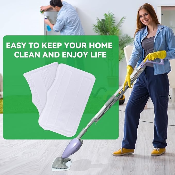 Steam Mop Pads for Shark Steam & Spray Mop S3101 S3251 SK460 SK410 S3101n2 S3250 SK435CO SK140 SK14,Washable Microfiber Cleaning Steamer Replacement Pads,White,8Pack