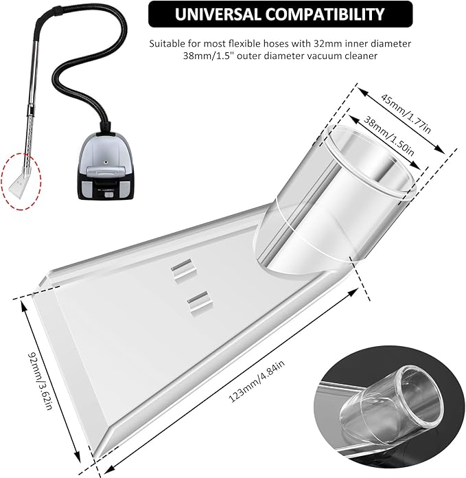 2Pcs Carpet Vac Extractor Attachment Tool Portable Vacuum Cleaner Brush Head Extraction Nozzle Shatter Proof Sofa Carpet Cleaning Nozzle Transparent Vacuum Cleaner Parts for Vacuum Cleaners