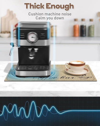 SUEH DESIGN Coffee Mat, Absorbent Dish Drying Mat 19.6 x 11.8 in Quick Dry Coffee Mat Large Drying Mats for Kitchen Counter Coffee Bar, Coffee Bar