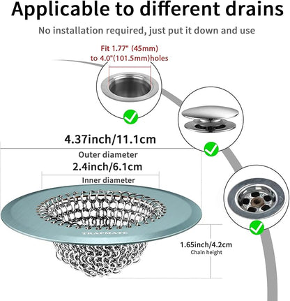 TRAPMATE Reversible Bathtub Drain Protector Hair Catcher/Easy Clean & Fast Drainage Drain Cover for Regular & Pop-up Drain (Teal)