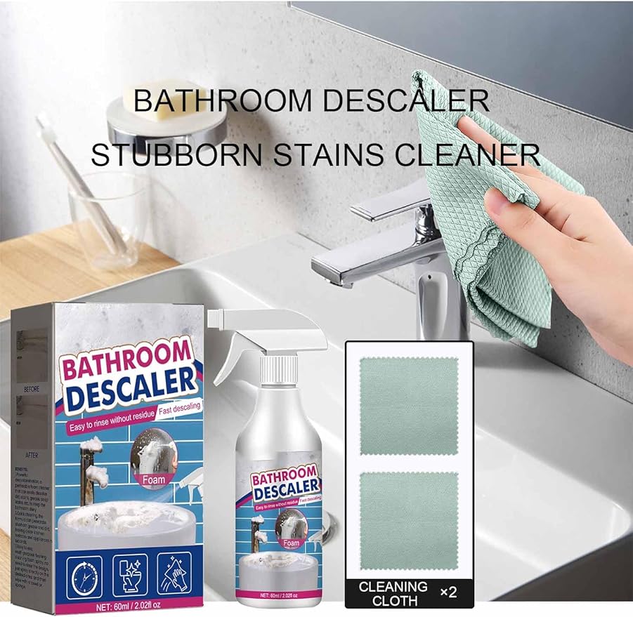 Crepuscute Foam Cleaner, Reshline Stubborn Stains Cleaner, Bathroom Descaler Stubborn Stains Cleaner, All-Purpose Bathroom Descaler Foam Spray (1)