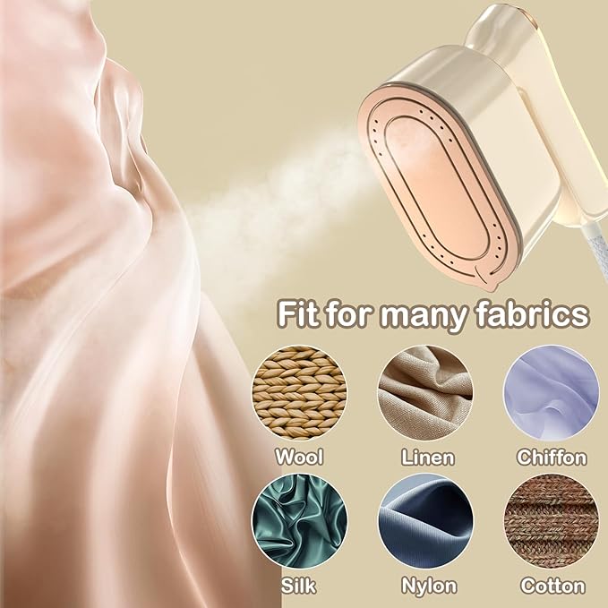 Travel Steamer Iron for Clothes Mini - Portable Ironing Machine Travel Small Size Portable Steamer Travel College Dorm Home Essentials (Beige)