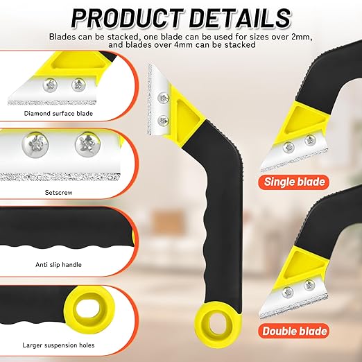 18pcs Grout Removal Tool with Upgraded Handle Removal Tool with Cleaning Brush Effortless Tile Grout Cleaner for Bathroom, Shower, Floor Repair