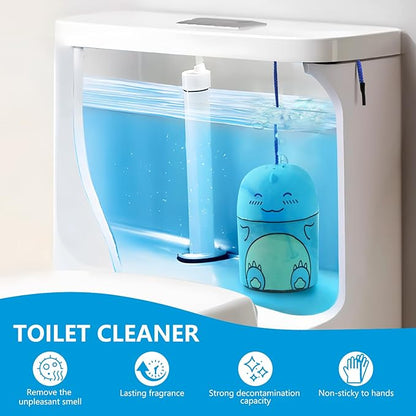 Toilet Bowl Cleaner-Cute Dinosaur-Shaped Toilet Bowl Cleaner Bottle Automatic Bathroom Toilet Tank Cleaner Easy-To-Use Septic Safe Toilet Cleaner in Bottle with Ocean Scent (1, blue)