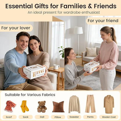 Fabric Shaver, Lint Shaver with Lint Brush, 3-Speed Sweater Shaver to Remove Pilling for Clothing, 6 Leaf Blade, LED Display, Electric Lint Remover for Furniture, Blanket, Couch (Beige)