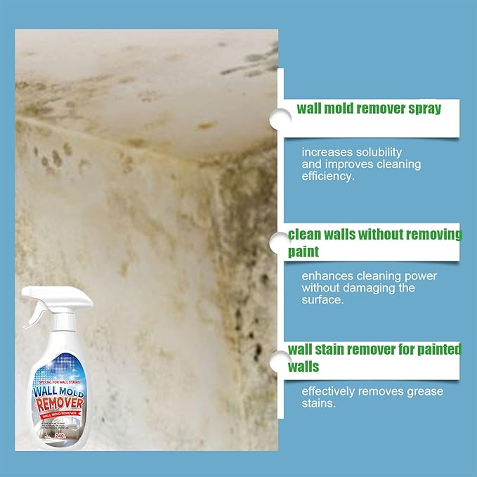 Highly Effective Removal Spray, 8.12 Fl.Oz Wall Cleaner Spray, 2026 New Multifunctional Cleaning Solution, Powerful Stain Remover for Wood, Tile, Fabric, Kitchen & Bathroom Surfaces (2PC)