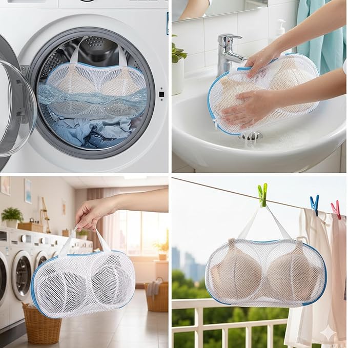 4Pcs Bra Washing Bags for Laundry, Mesh Laundry Bags for Delicates, Garment Bag for Washing Machine Suitable for Protect Clothing From Deformation