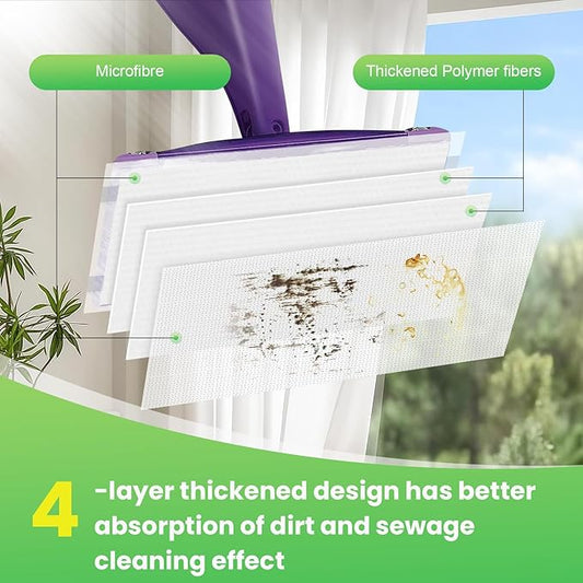 42 Count Disposable for Swiffer Wet Jet Pads for Swiffer WetJet Spray Mop, Extra Strong Dirt Locking and Water Absorbent, Powerful Stain Removal