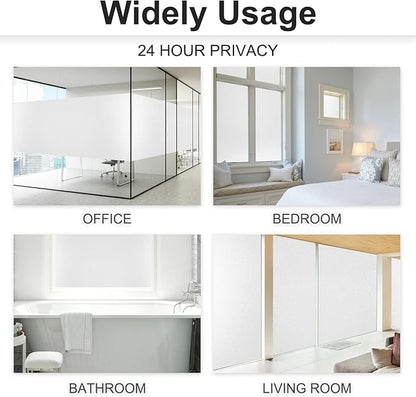 Window Privacy Film with Installation Tools,Frosted Glass Window Film,Heat Blocking Static Clings Reusable Frosting Window Film for Bathroom Home Office,29.5 Inch X 6.5 Feet