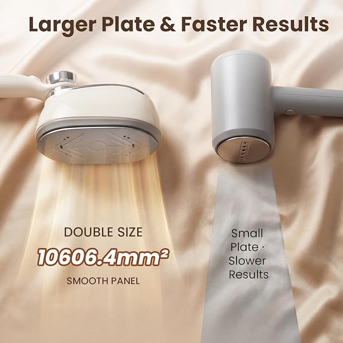 Handheld Steamer for Clothes, 1200W Portable 2-in-1 Garment Steamer & Travel Iron with 7 Modes, 180° Rotatable Handle, Fast 8s Heat-Up, Visual Panel & Self-Clean, 160ml for Home