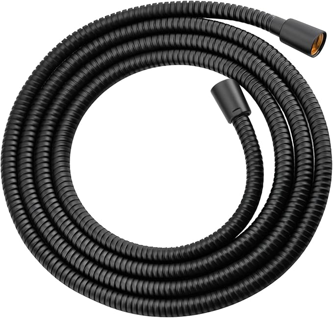 BRIGHT SHOWERS Extra Long Shower Hose 118 Inch, Stainless Steel Handheld Shower Hose with Brass Connectors, Anti-Kink, Leak-Proof, Easy to Install, Fits Most Shower Heads, Matte Black